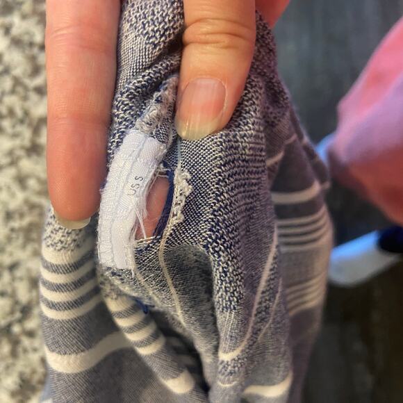 Anthropologie Maeve Women's Size Small Blue Chatham Striped Button Down Shirt - Picture 7 of 9